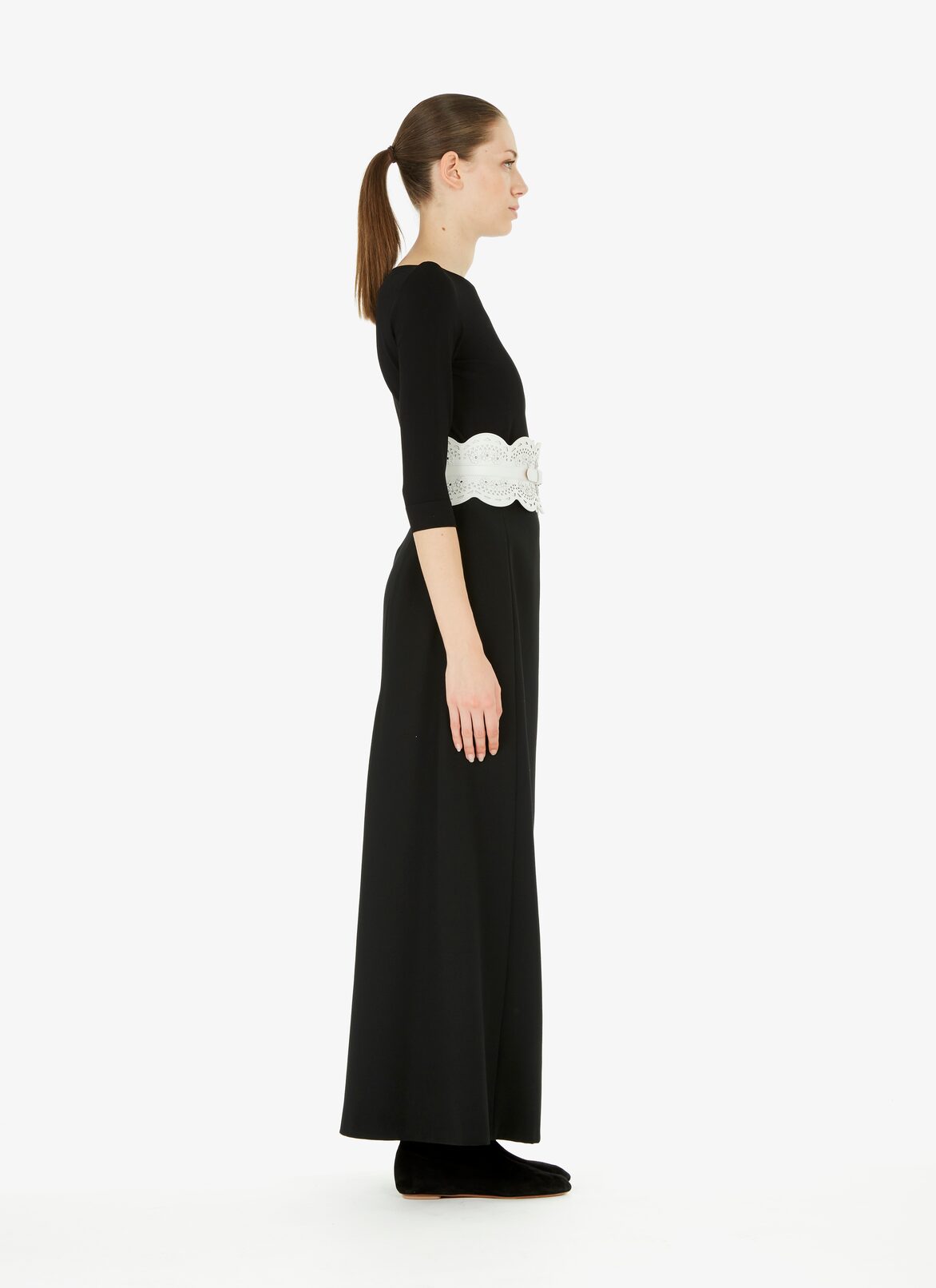 CORSET CUIR LUX NEW VIENNE FLEUR OPTICAL WHITE ALAÏA ホワイト  CORSET CUIR LUX NEW VIENNE FLEUR OPTICAL WHITE